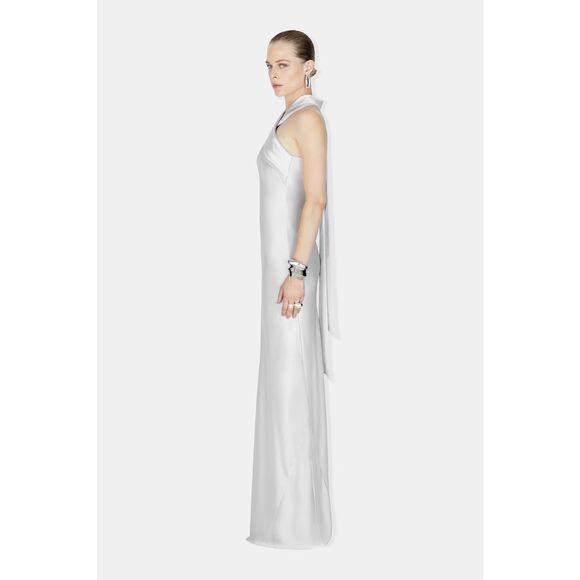 NWT GALVAN LONDON SATIN PANDORA DRESS PLATINUM SIZE US4 $1695 - Picture 2 of 15